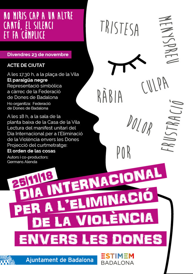 Badalona commemora el Dia Internacional per a l’Eliminació de la Violència envers les Dones