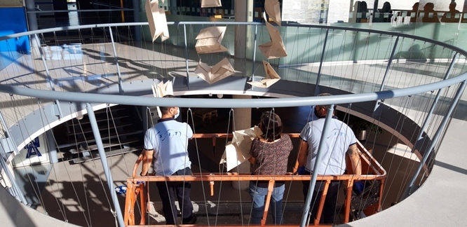 L’escultura Origami del Badalona Centre Internacional de Negocis es trasllada temporalment al Museu Guggenheim Bilbao