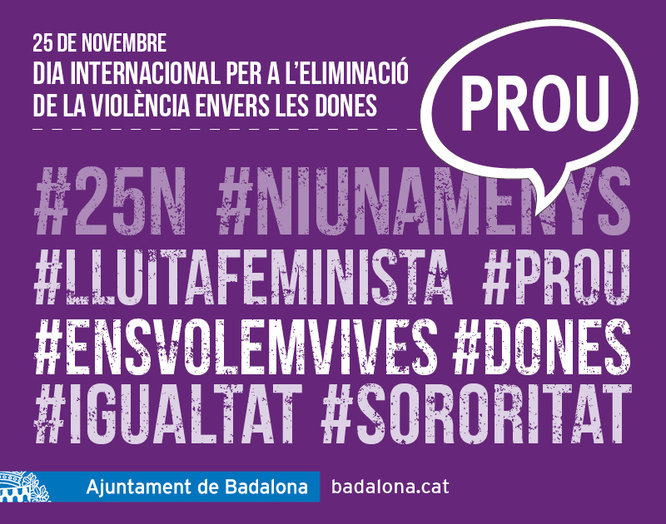 Badalona commemora aquest dijous 25 de novembre el Dia Internacional per a l'eliminació de la violència envers les dones amb un acte de ciutat