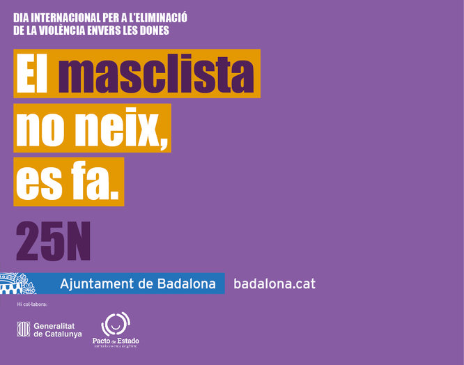 Badalona commemora aquest divendres 25 de novembre el Dia Internacional per a l'eliminació de la violència envers les dones amb un acte institucional