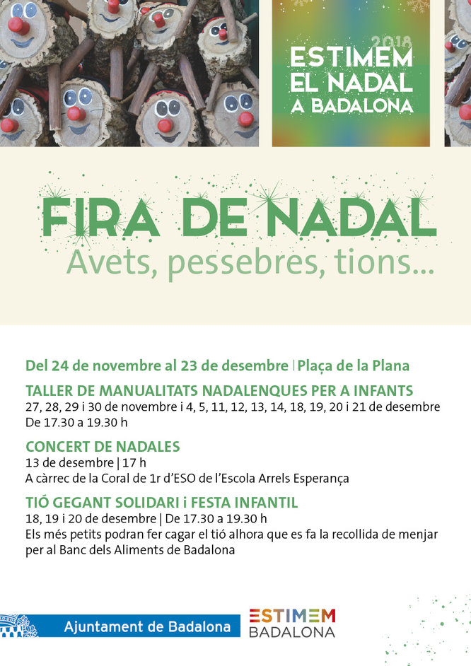 La Fira de Nadal s’instal·la a la plaça de la Plana de Badalona a partir demà dissabte 24 de novembre i fins al 23 de desembre