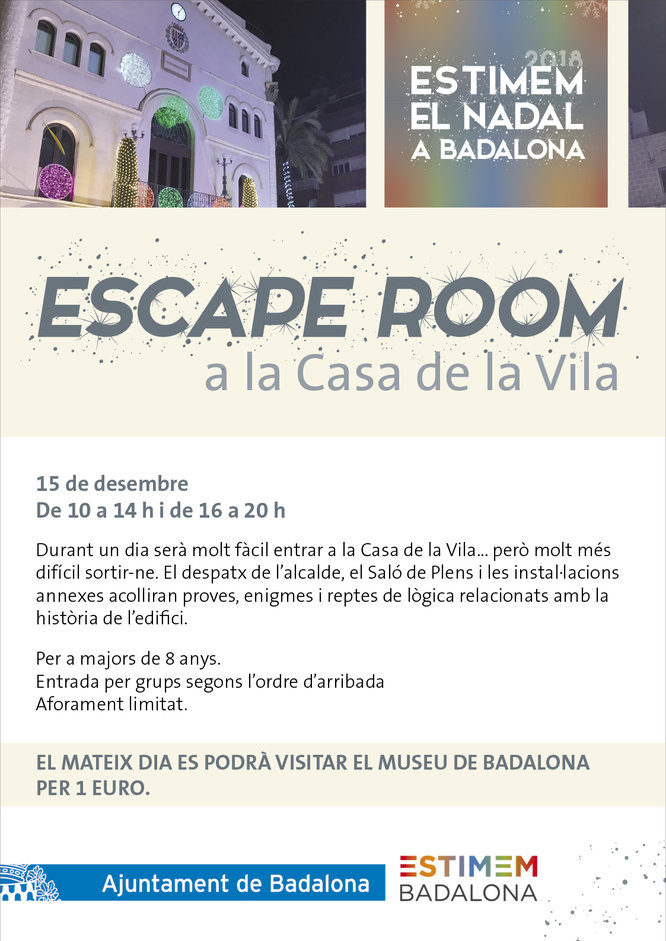 Badalona estrena aquest dissabte un Escape Room a la Casa de la Vila de la ciutat