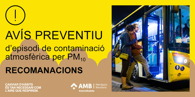 Generalitat i AMB activen un avís preventiu per contaminació de partícules de pols africana a Barcelona i la seva conurbació