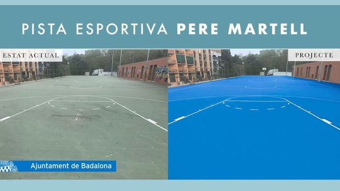 L’Ajuntament de Badalona inverteix 100.000 euros en l’adequació de la pista esportiva de Pere Martell perquè pugui ser utilitzada pel CB Sant Josep i d’altres entitats esportives