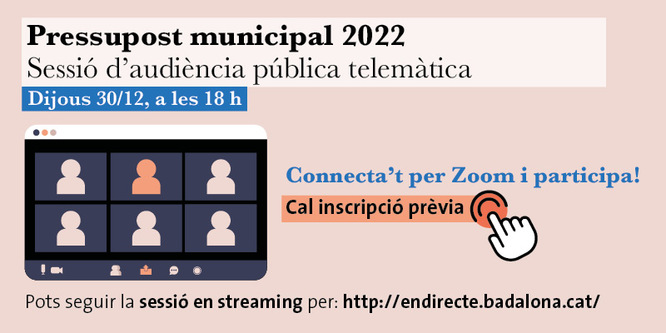 Aquest dijous 30 de desembre, a les 18 hores, es farà la Sessió d’audiència pública per presentar el pressupost municipal de l’exercici 2022