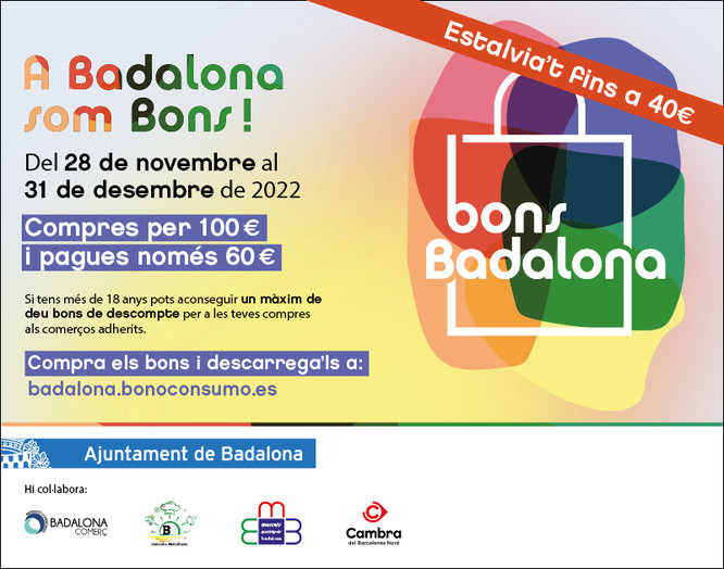 La iniciativa “A Badalona som bons!” permetrà obtenir ara fins a 40 euros de descompte en les compres nadalenques a la ciutat