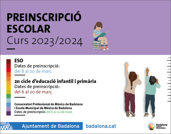 L’Ajuntament de Badalona organitza tres sessions informatives sobre la campanya de preinscripció escolar que comença la setmana vinent