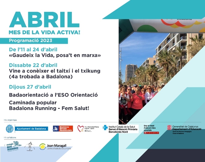Nova edició de la campanya “Abril, mes de la vida activa!”, amb propostes per animar a practicar l’activitat física a Badalona a qualsevol edat