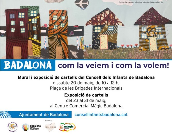 El Consell dels Infants presenta un mural i una exposició de cartells sobre “Badalona, com la veiem i com la volem!”
