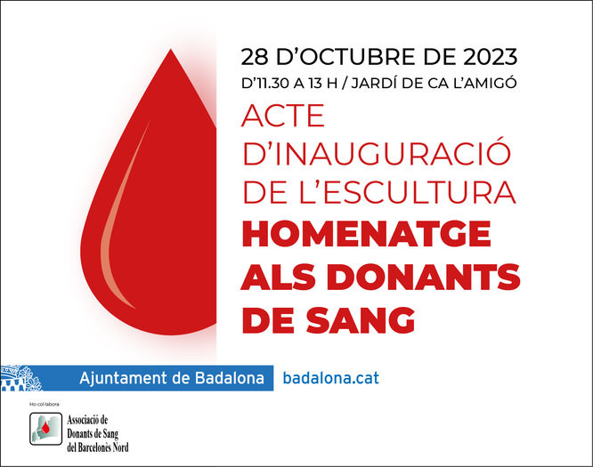 Badalona ret homenatge a les persones donants de sang del municipi amb un monument
